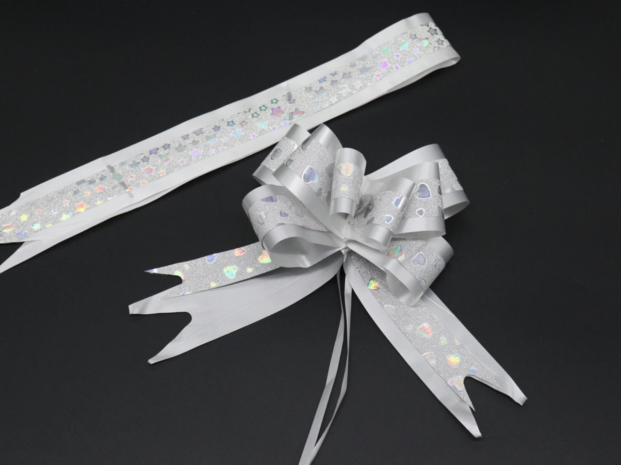 Бант подарунковий затяжний, 13х7см, Колір "білий"