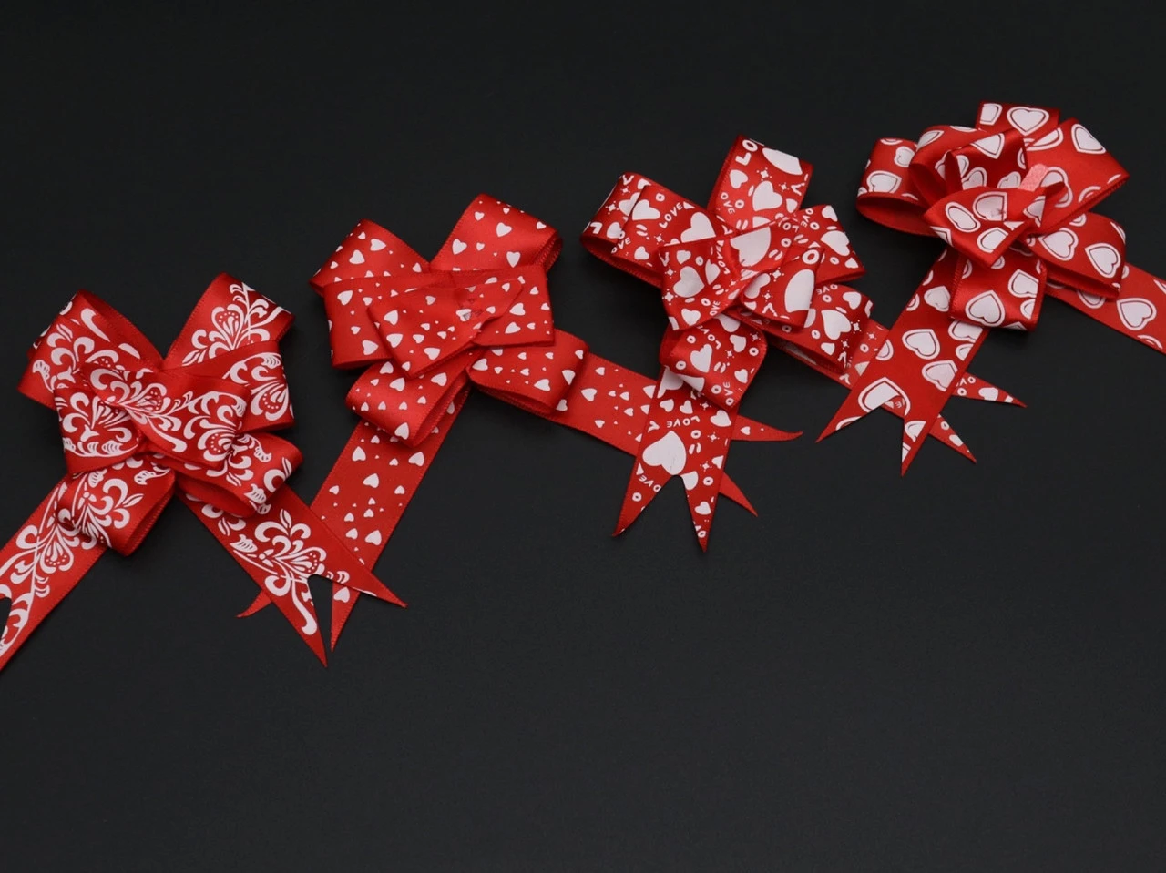 Бант подарунковий затяжний, 5х8см, Колір "червоний" - 2