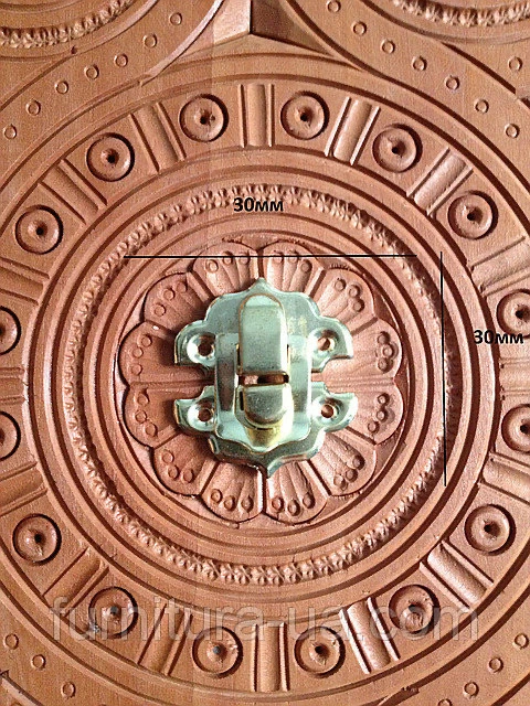 Замок декоративний A-023 30х30мм Золотистий - 2