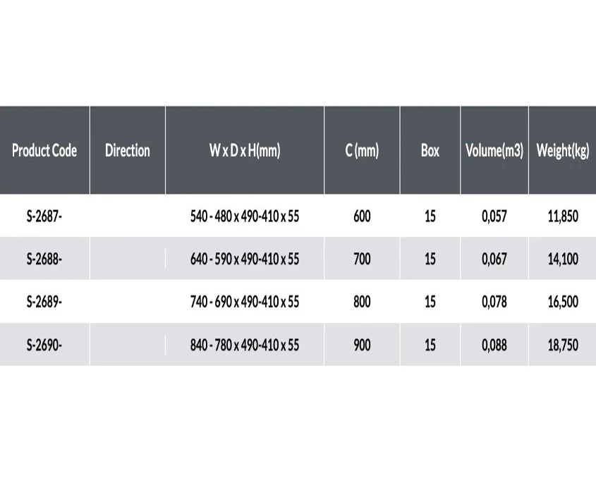 Лоток для столовых принадлежностей Starax 700мм S-2688-G, A,W Серый, Белый, Антрацит - 2