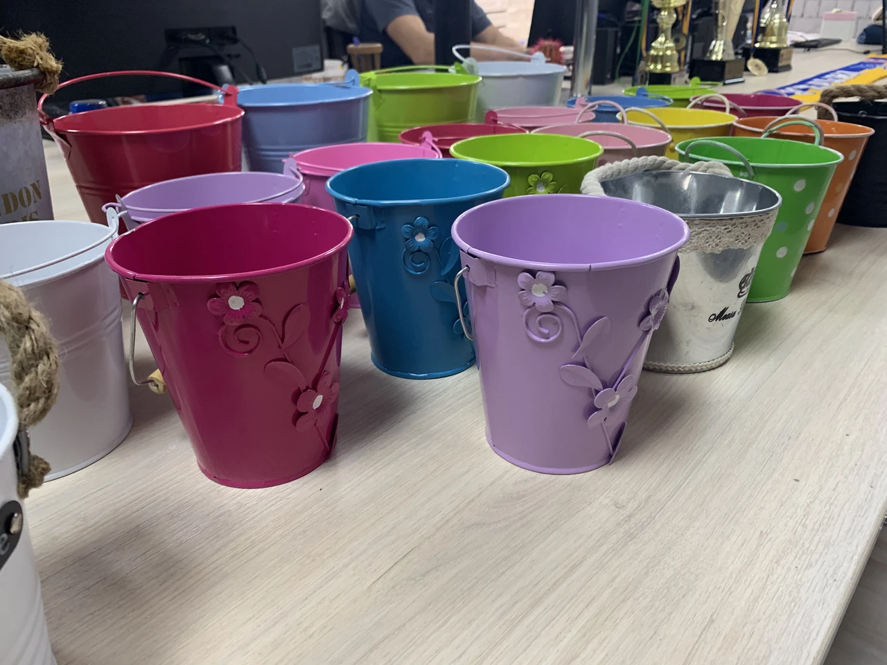 Ведерко декоративное металлическое, 12х13см, Цвет «белый» - 2