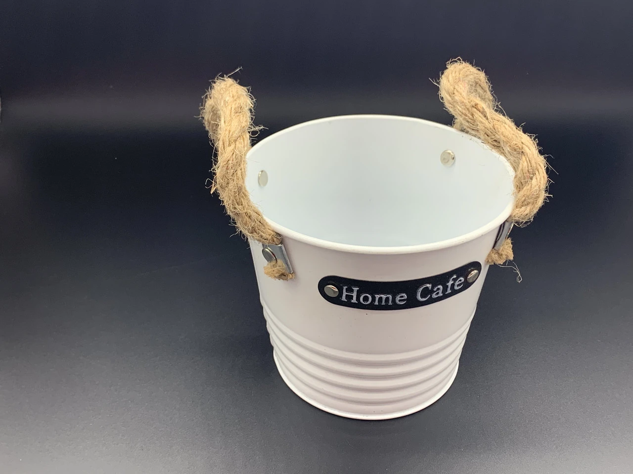 Ведерко декоративное металлическое, 12х13см, Цвет «белый»