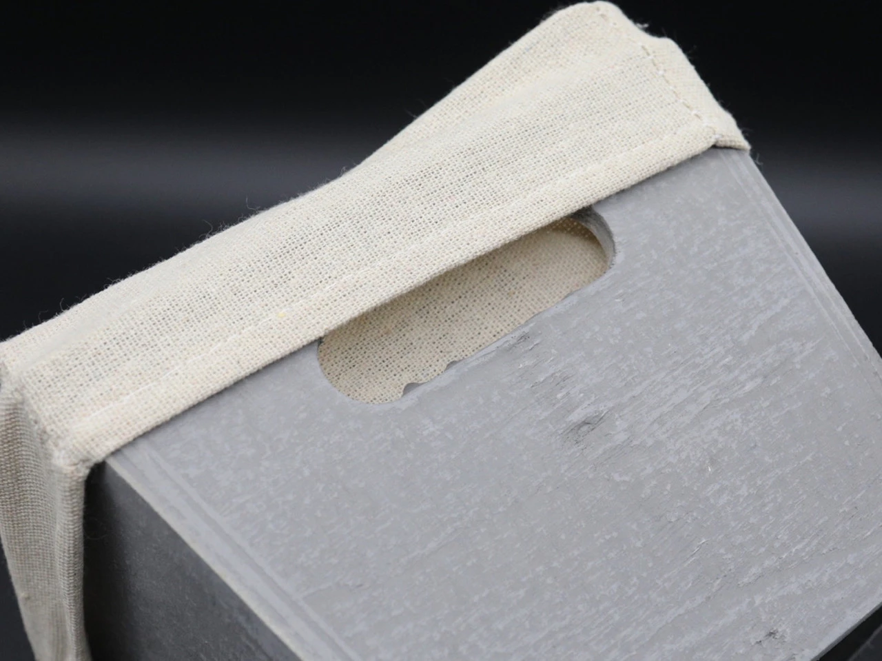 Ящик декоративний дерев'яний з тканиною, 28х19х14см, 3шт, Колір "сірий" - 2