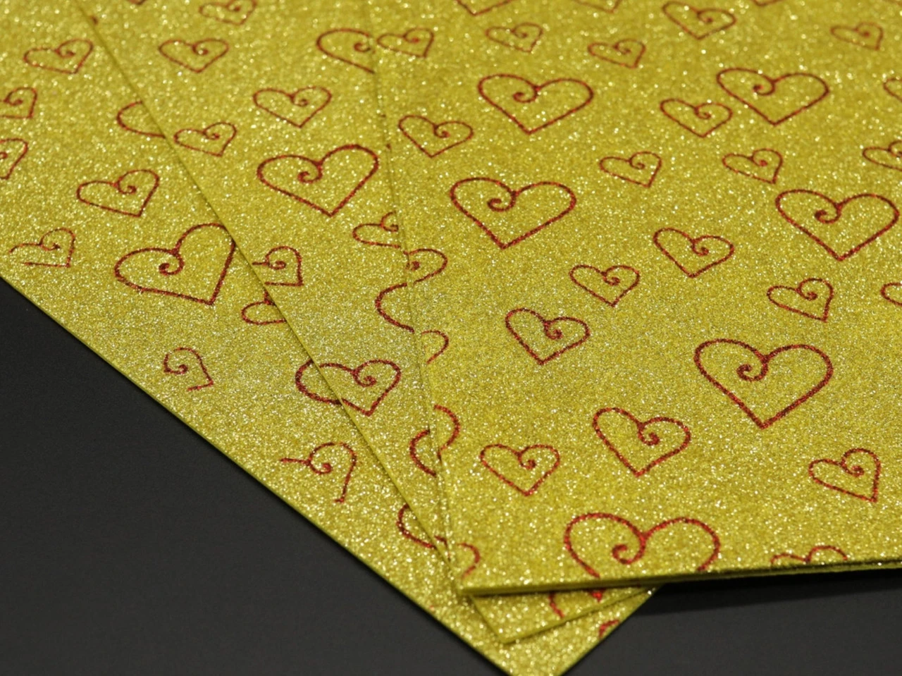 Фетр декоративный листовой глиттерный, 2мм, 30х20см, Цвет «желтый» - 2