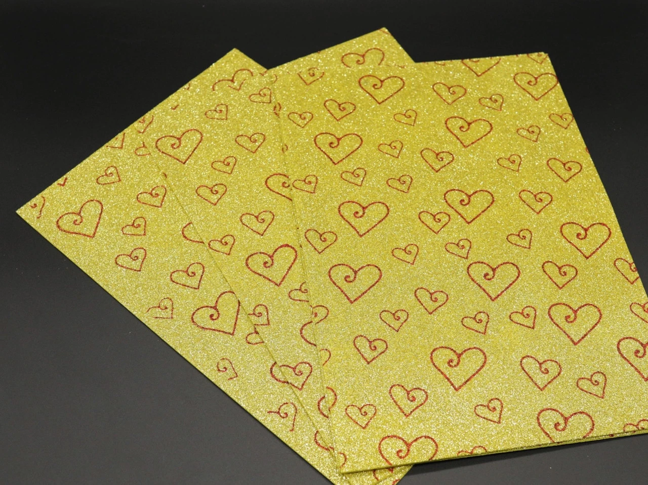 Фетр декоративный листовой глиттерный, 2мм, 30х20см, Цвет «желтый»