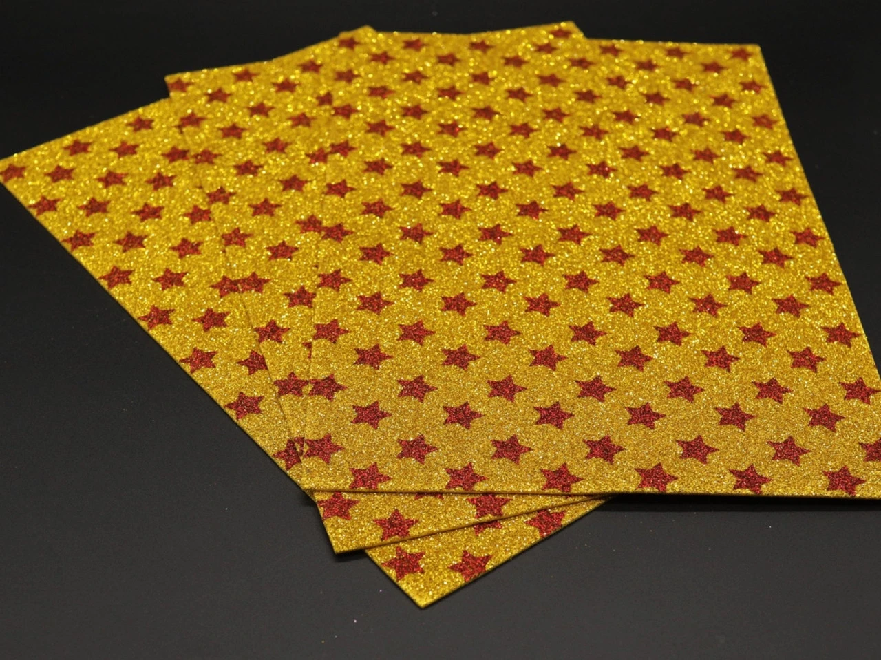 Фетр декоративный листовой глиттерный, 2мм, 30х20см, Цвет «золотистый» - 2