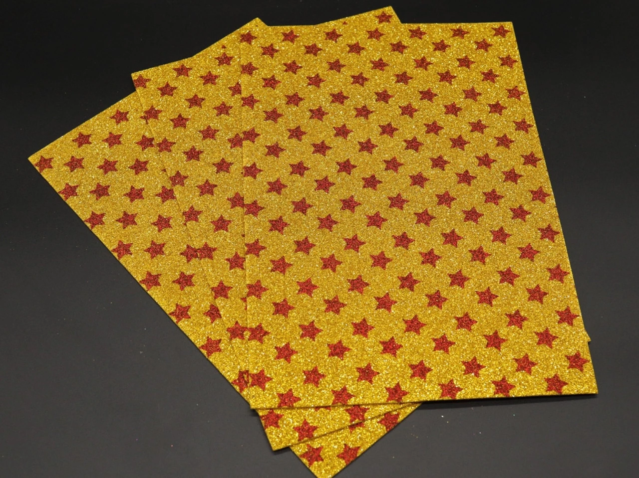 Фетр декоративный листовой глиттерный, 2мм, 30х20см, Цвет «золотистый»