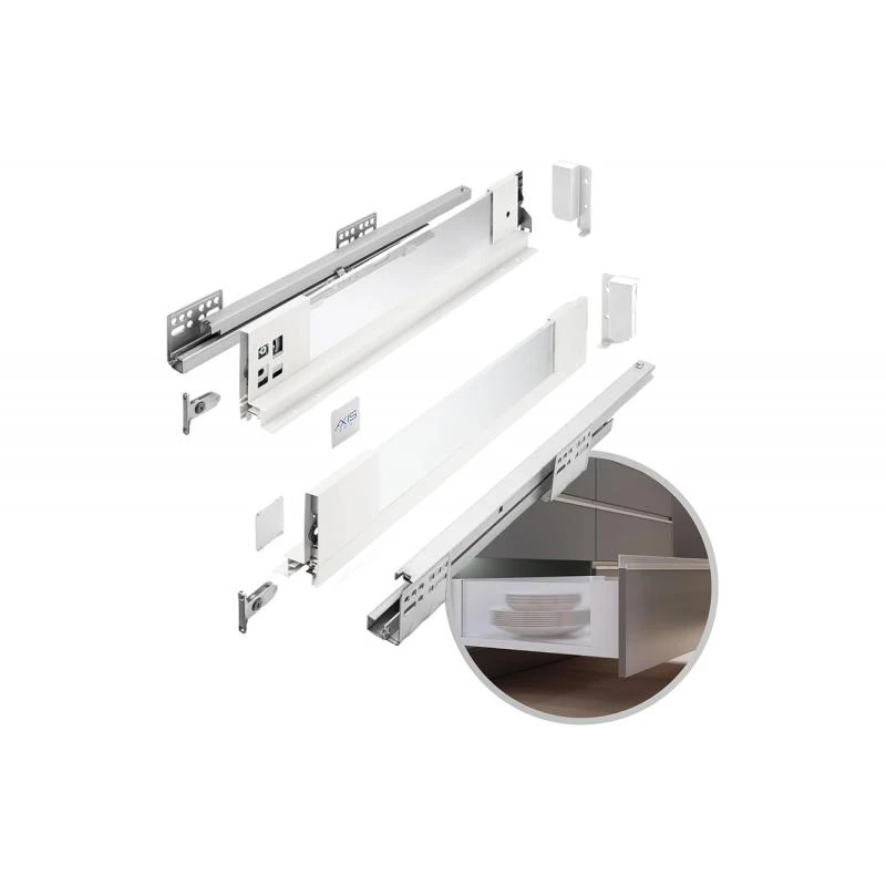 Выдвижная система GTV AXIS PRO l-500 мм низкий H-84 со стеклянными боковинами Белый