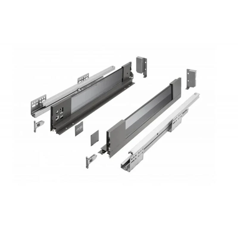 Выдвижная система GTV AXIS PRO l-450 мм низкий H-84 со стеклянными боковинами Графит