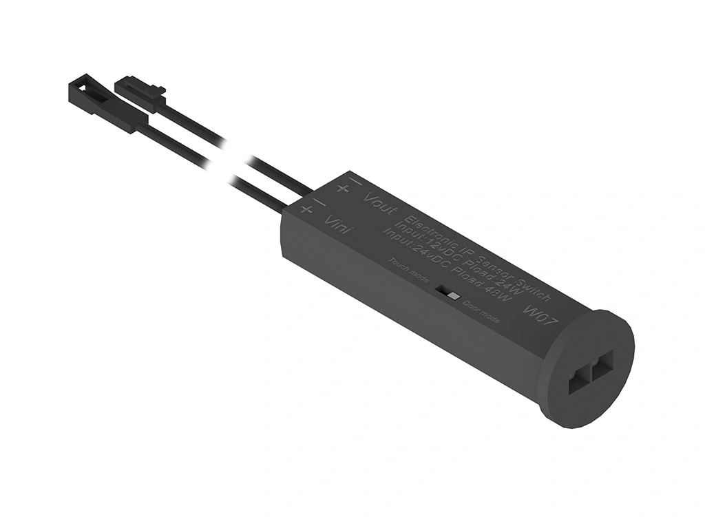 Универсальный диммерный выключатель REJS W07, 12V, макс.24W, пластик, черный