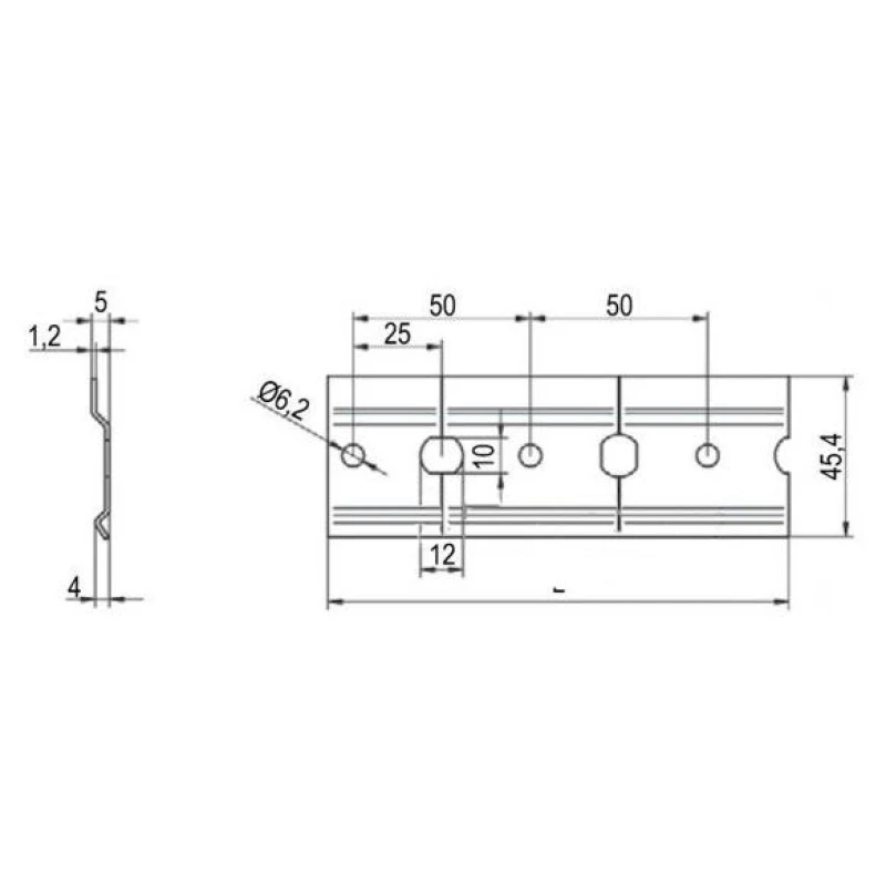 Монтажна планка  II REJS, 2000 мм, метал - 2