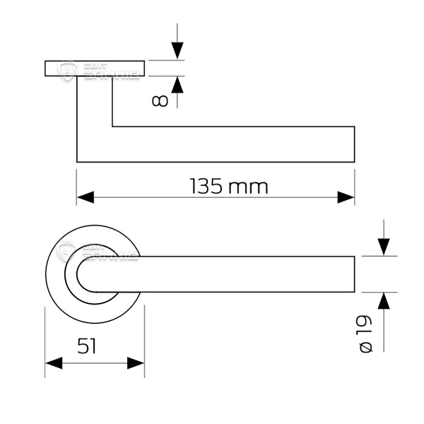 Ручки на розеті CISA PL Angle кругла розета 07070.71 нержавіюча сталь - 7