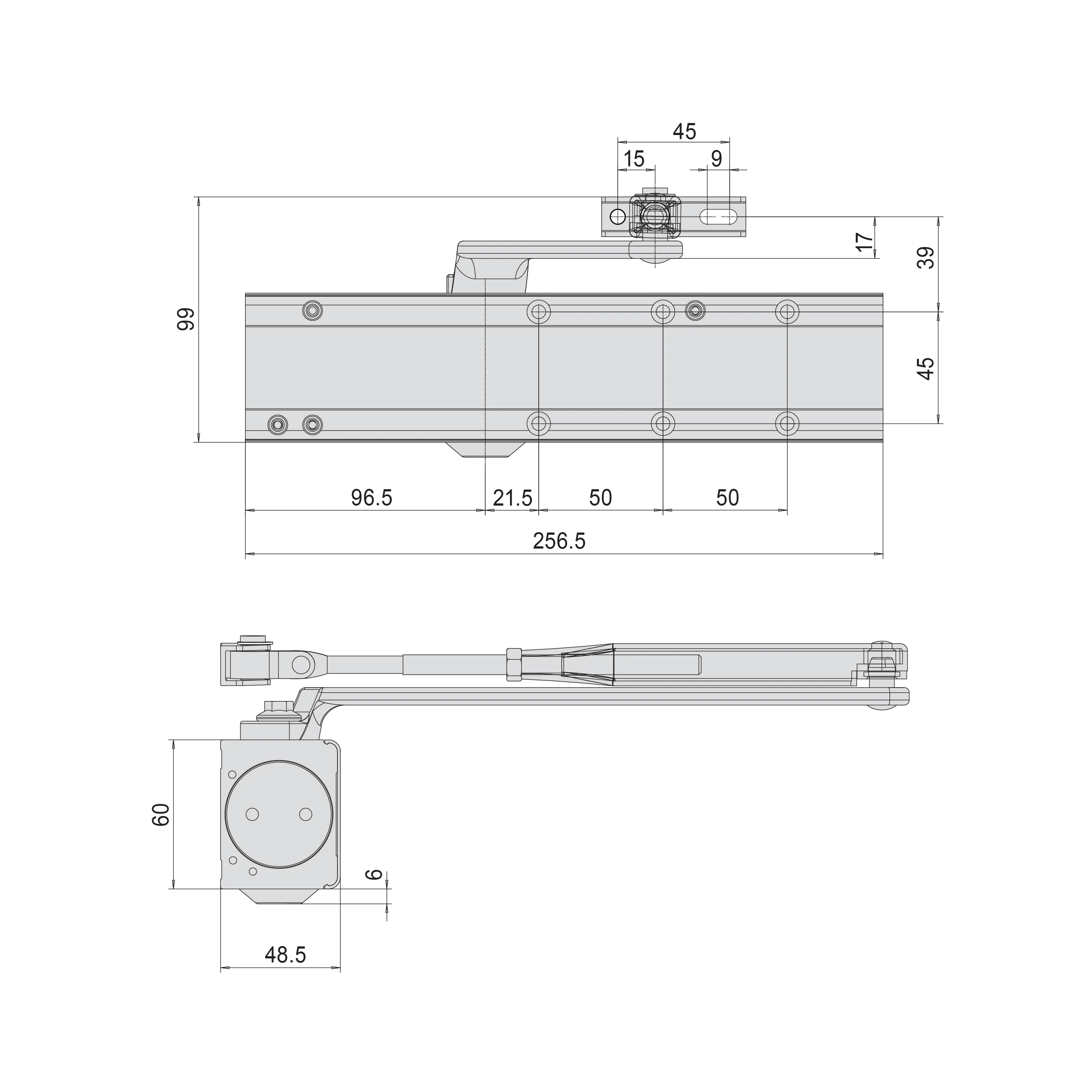 Дотягувач CISA C1610.05.0.97 Professional Plus2 BC STD до 120 кг FIRE сірий - 17