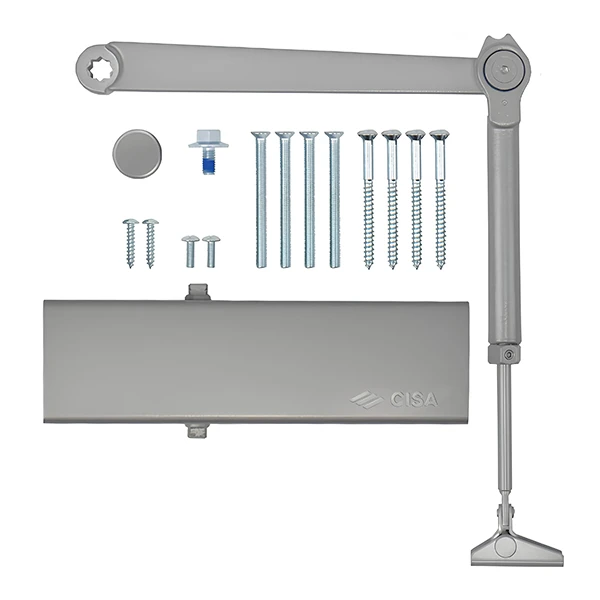 Дотягувач CISA C1611.05.0.97 Professional Plus2 BC STD HO з фіксацією до 120 кг сірий - 16