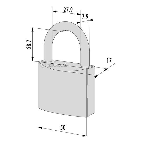 Замок навесной CISA LL POP 21010.50 (50 мм, 2 ключа) - 8