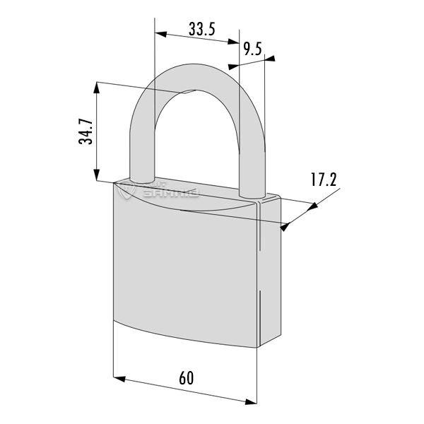 Замок навісний CISA LL POP 21010.60 (60 мм, 2 ключа) - 7