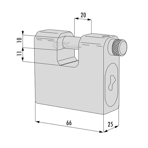Замок навесной CISA 28550.66 (66 мм, 2 ключа) - 7