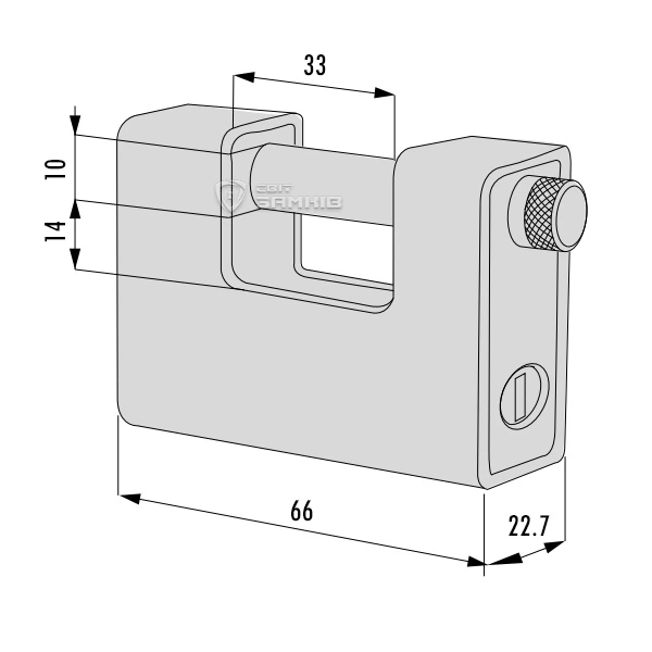 Замок навісний CISA LL 21810.65 (65 мм, 2 ключа) - 7