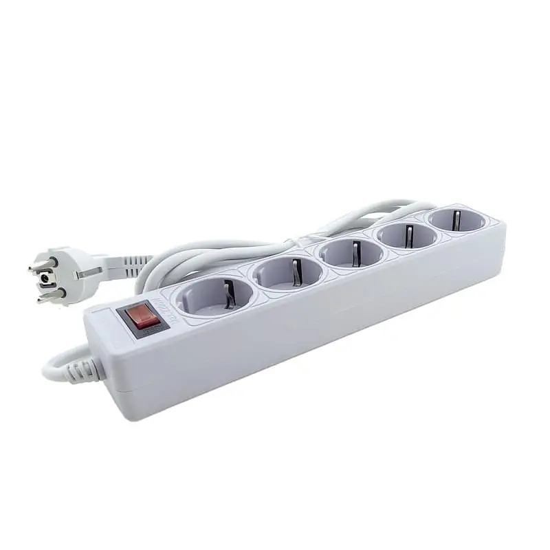 Сетевой фильтр с заземлением, 5 розеток, 3 м, серый - 3