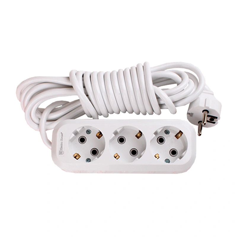 Удлинитель с заземлением, 3 розетки, 3 м, белый