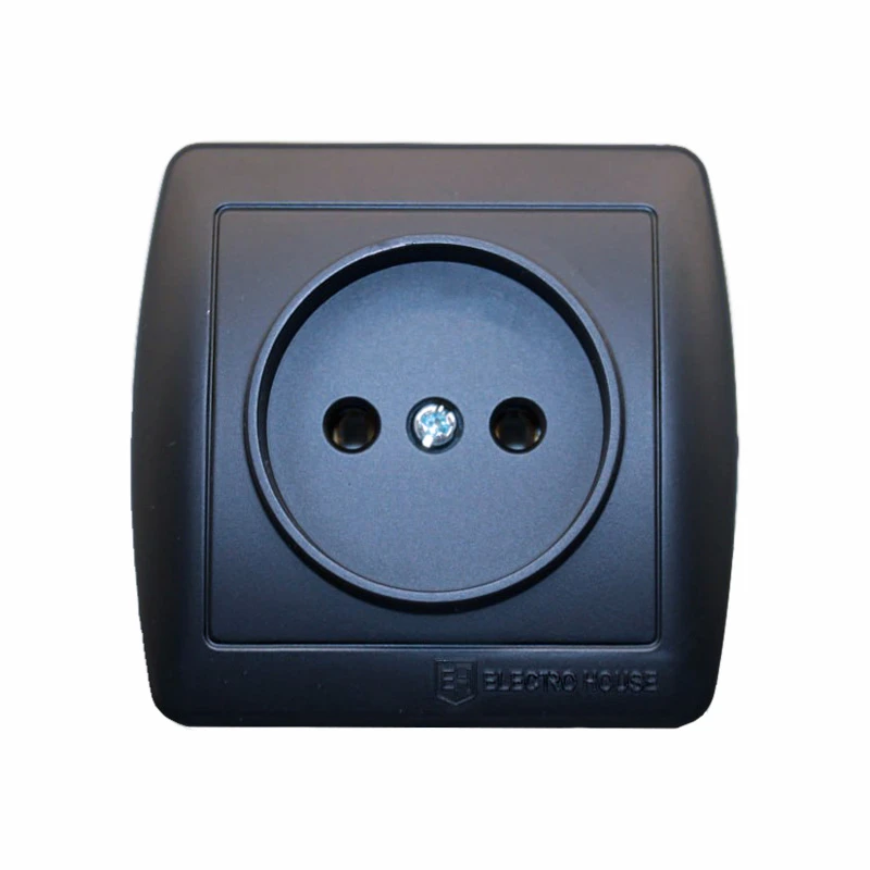 Розетка одинарна без заземлення Acura EH-2144-PG Графіт