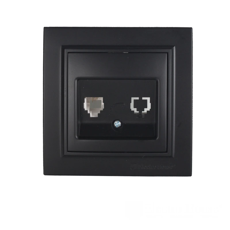 Комп’ютерна розетка 1х8P8C, графітовий відтінок