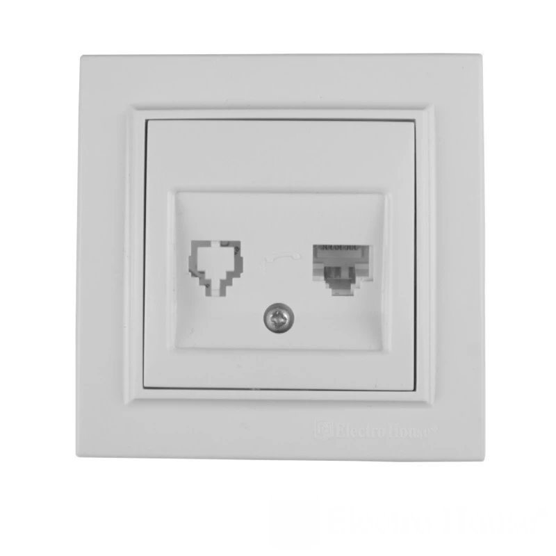 Комп’ютерна розетка 1х8P8C, білий