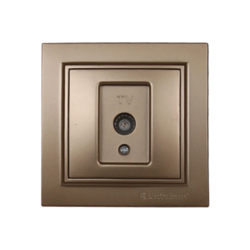 Телевизионная розетка, золотой металлик