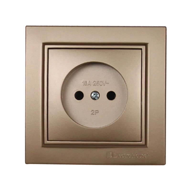 Розетка електрична без заземлення Enzo EH-2108P-LG Розкішне золото