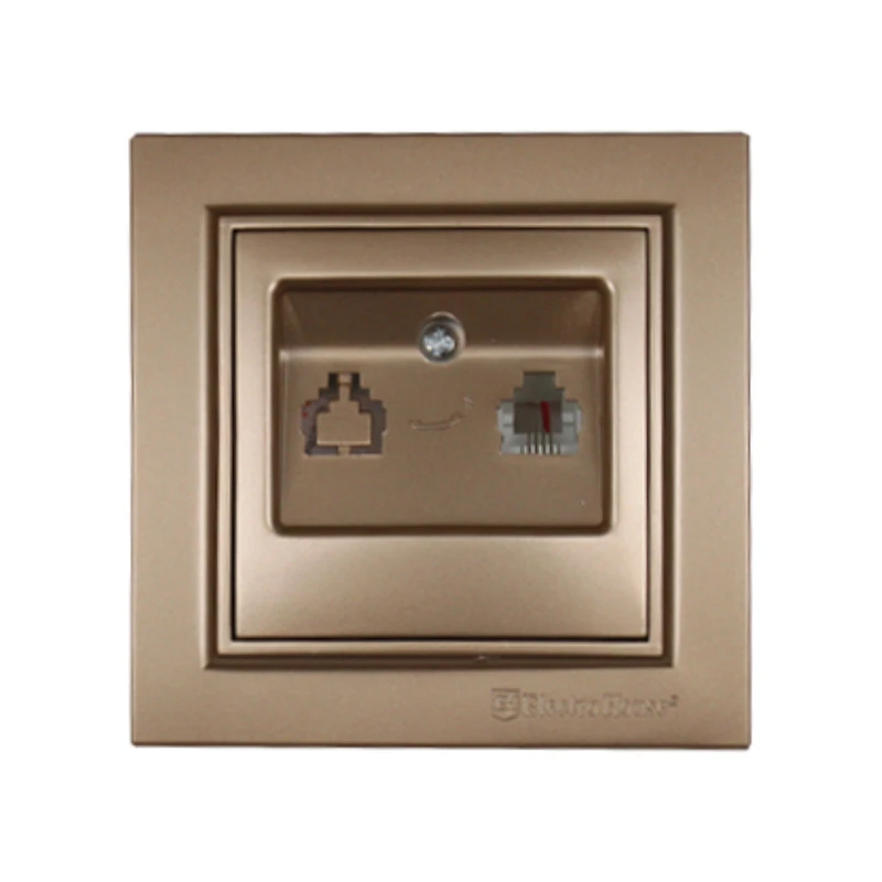 Телефонная розетка, золотой металлик