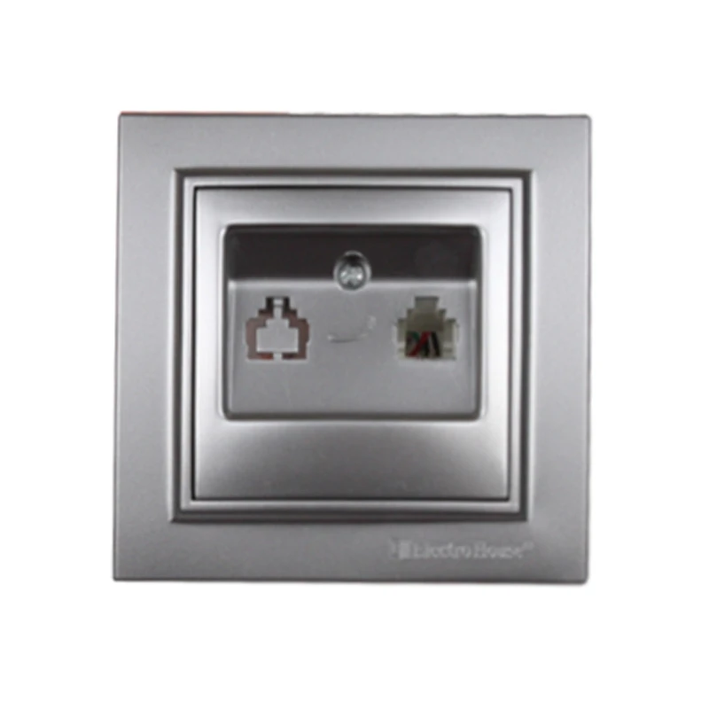 Телефонная розетка, серебристый камень