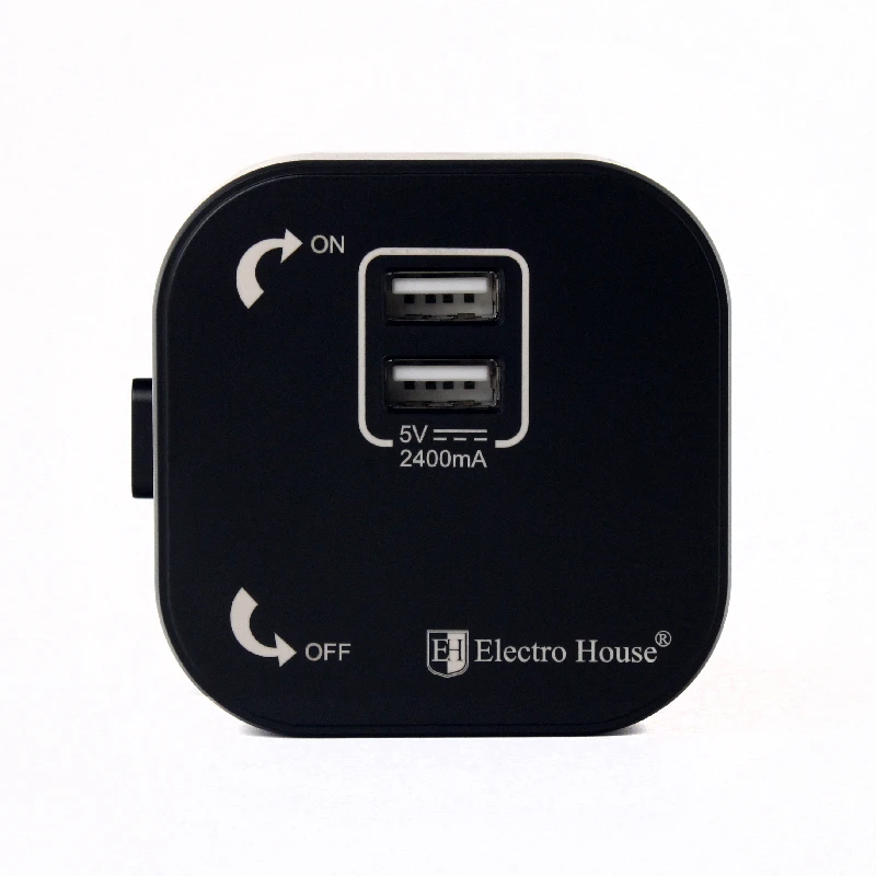 Вбудована розетка Unique Elegance на 2xUSB, арт. EH-PT-002B, Pandora Black