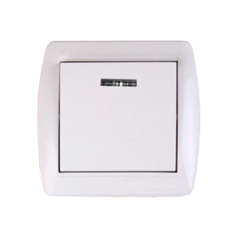 Выключатель одноклавишный с подсветкой, белый