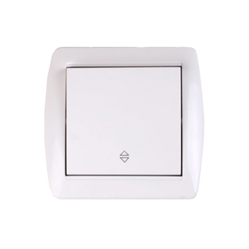 Выключатель одноклавишный проходной, белый