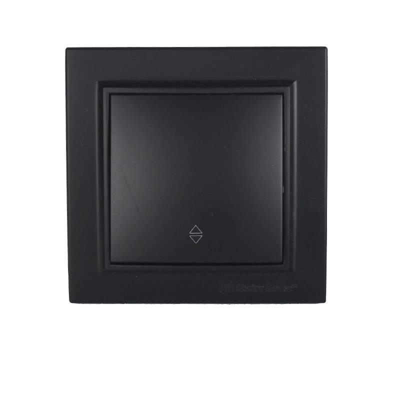 Выключатель одноклавишный проходной, графитовый оттенок