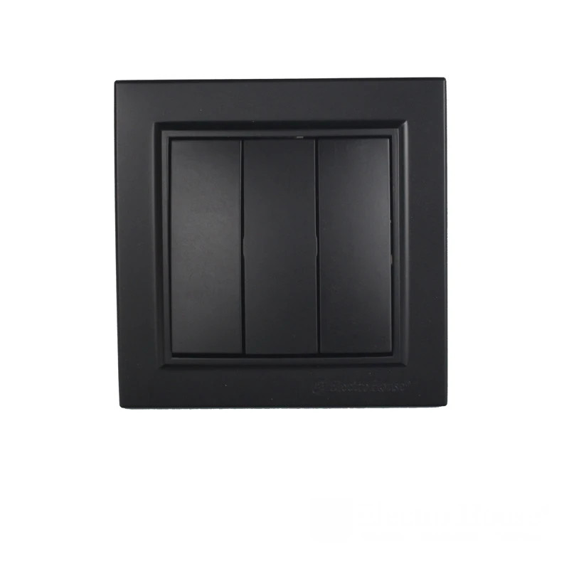 Выключатель тройной, графитовый оттенок