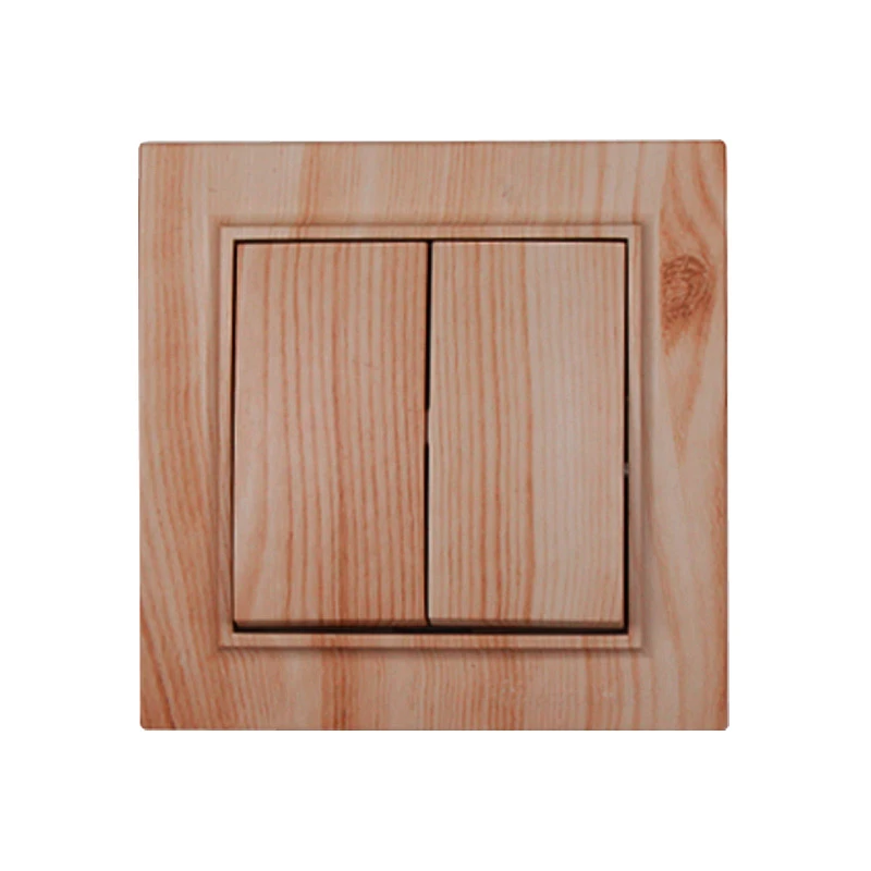 Выключатель двойной, белое дерево