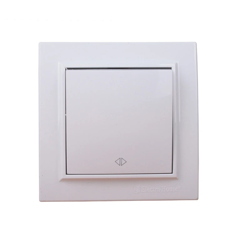 Выключатель одноклавишный перекрестный, белый