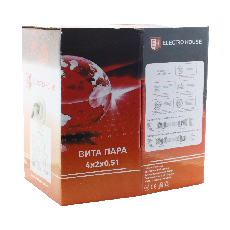 Сетевой кабель FTP cat5e 4х2х0,51 мм² Cu ПВХ серый, внутренний монтаж - 2