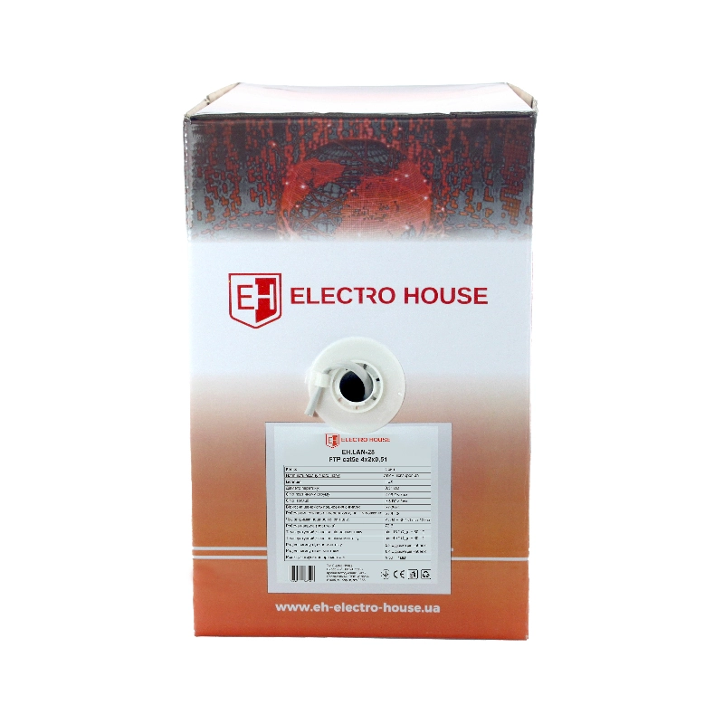 Сетевой кабель FTP cat5e 4х2х0,51 мм² Cu ПВХ серый, внутренний монтаж