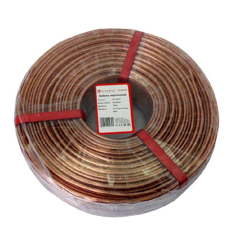 Кабель акустический 2x1,5 мм² OFC, прозрачный