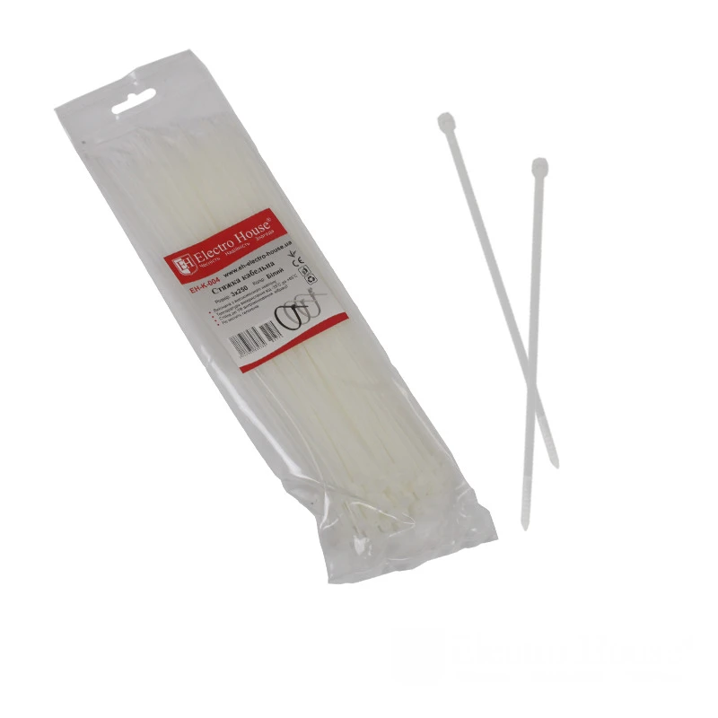 Стяжка кабельная 3х250 мм, 100 шт., белый