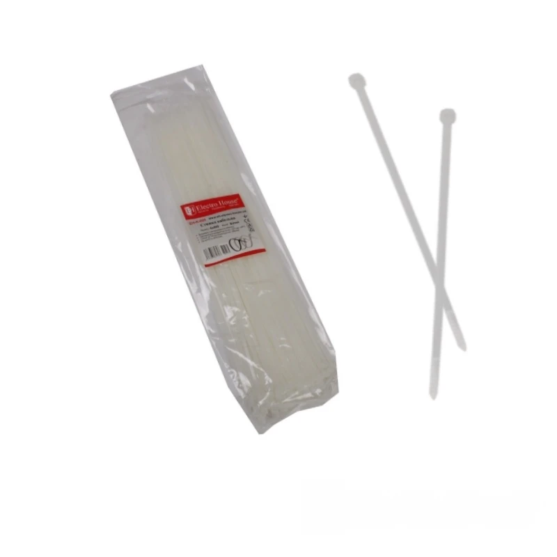 Стяжка кабельная 4х250 мм, 100 шт., белый