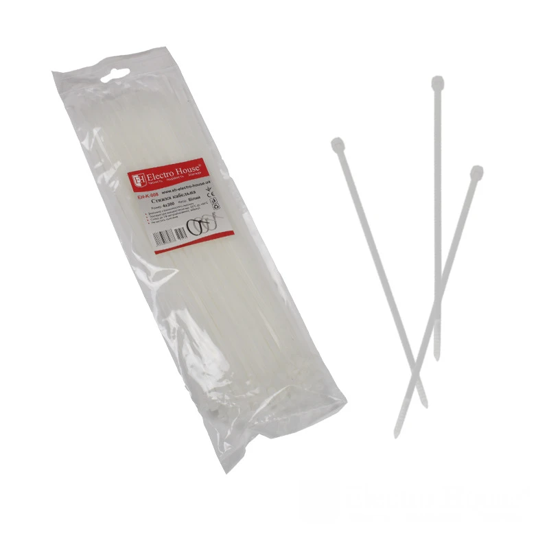 Стяжка кабельная 4х370 мм, 100 шт., белый