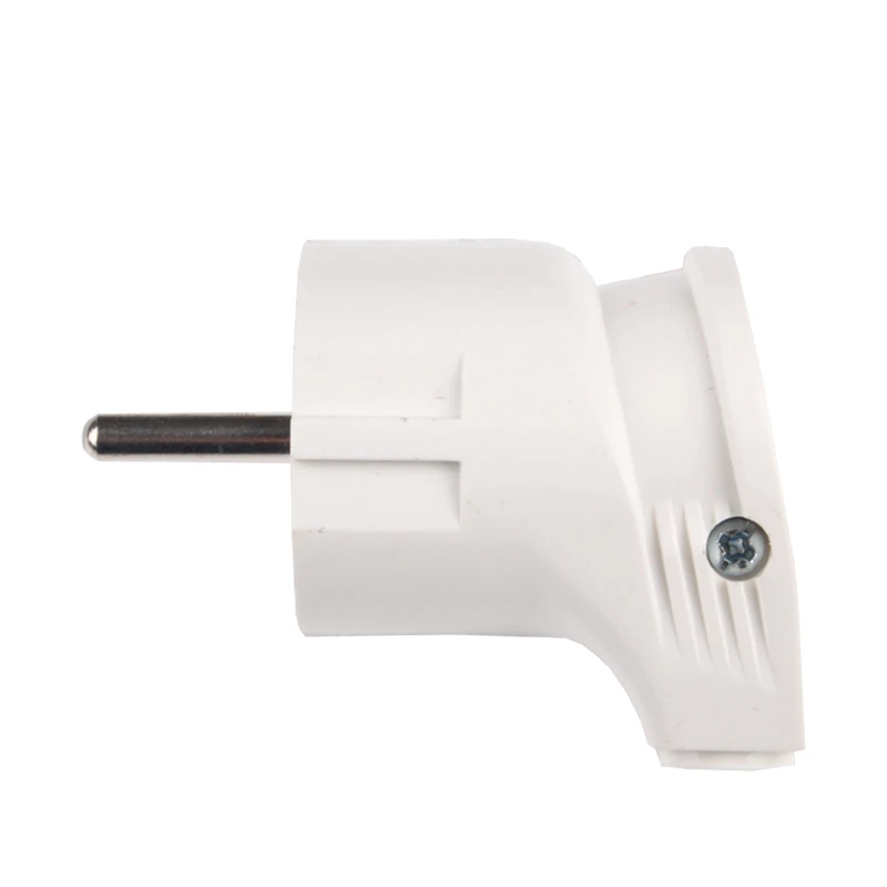 Вилка с заземлением угловая, белый