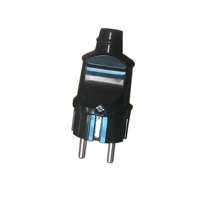 Вилка с заземлением прямая, черный - 2