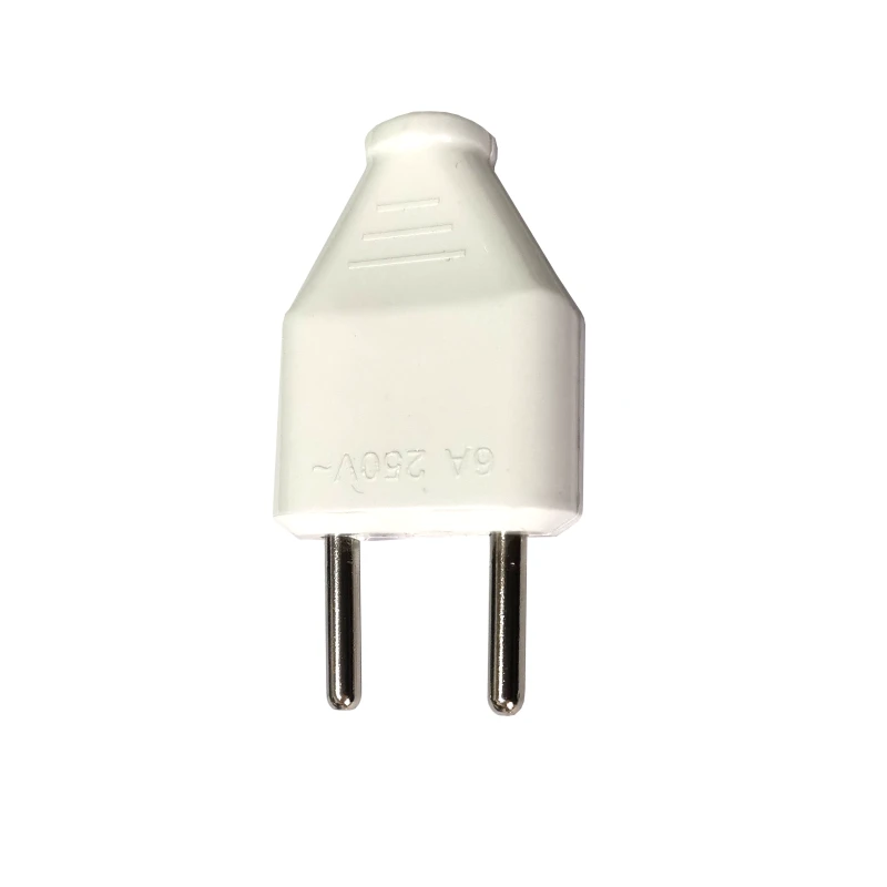 Вилка без заземления плоская, белый