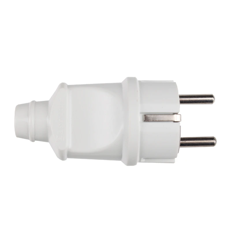 Вилка с заземлением прямая, белый