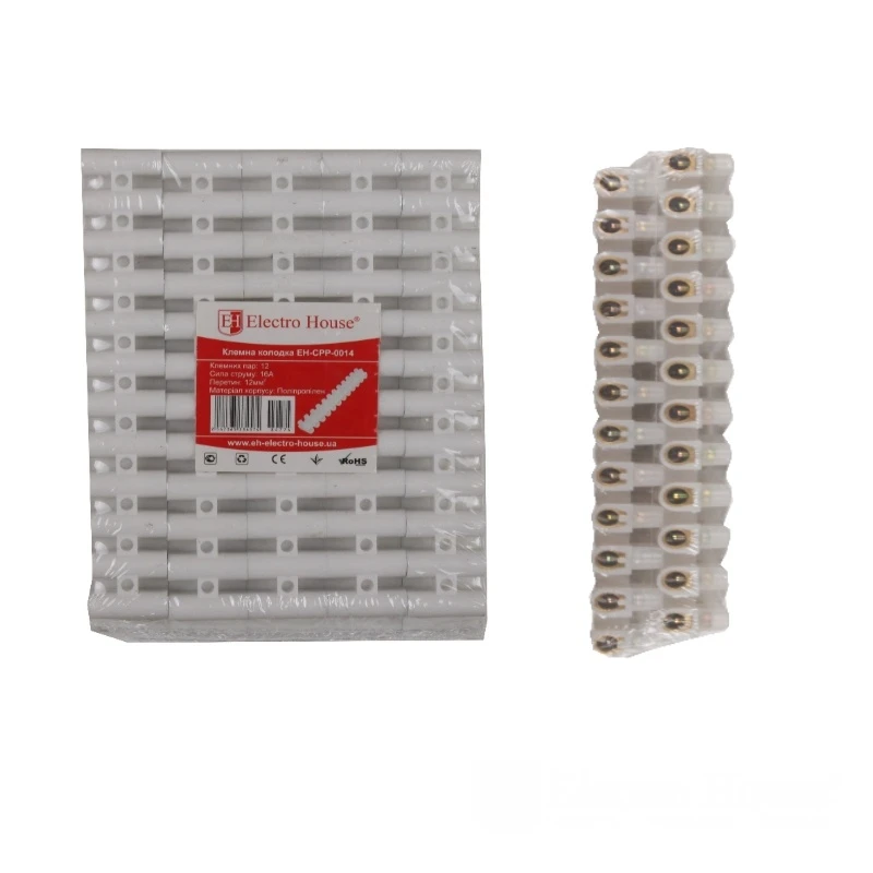 Клеммная колодка 12 мм² 15A, полипропилен