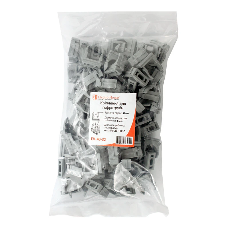 Крепление для гофротрубы Ø32 мм, отверстие Ø5 мм, 50 шт. - 2